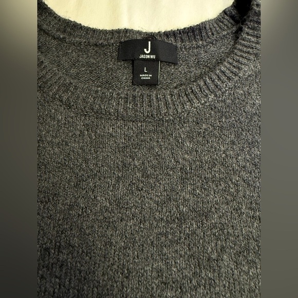 JASON WU Gray Crewneck tunic sweater with front pockets size L - Picture 10 of 13